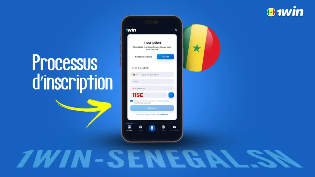 Processus d’inscription de l’application 1Win Sénégal 