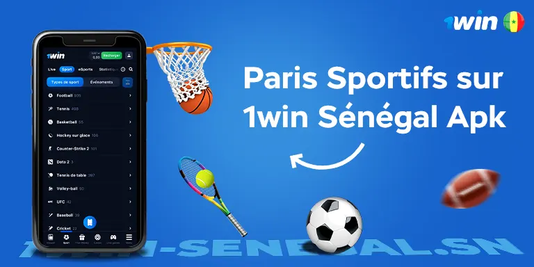 Paris Sportifs sur 1win Sénégal Apk