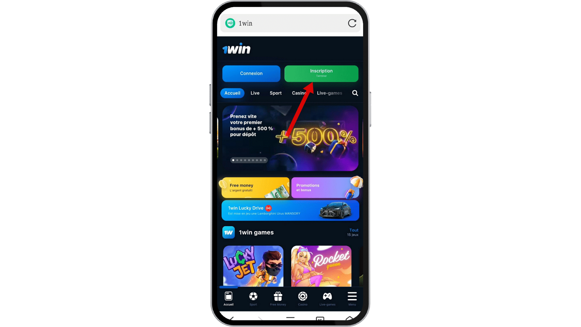 Inscription sur 1win Sénégal