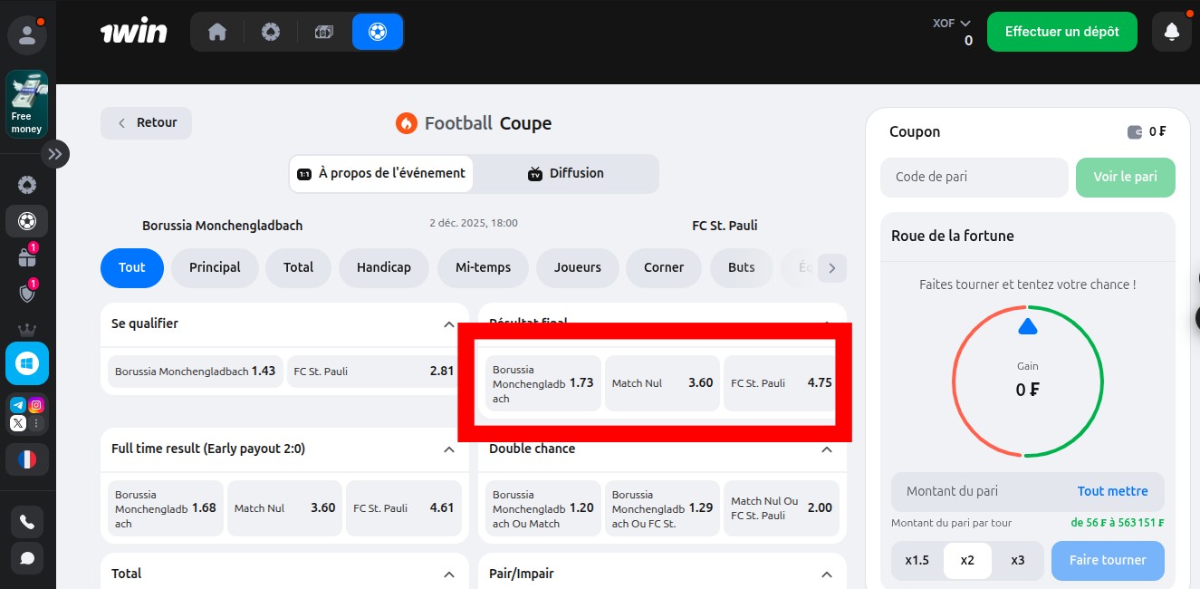 choisir votre cote de pari