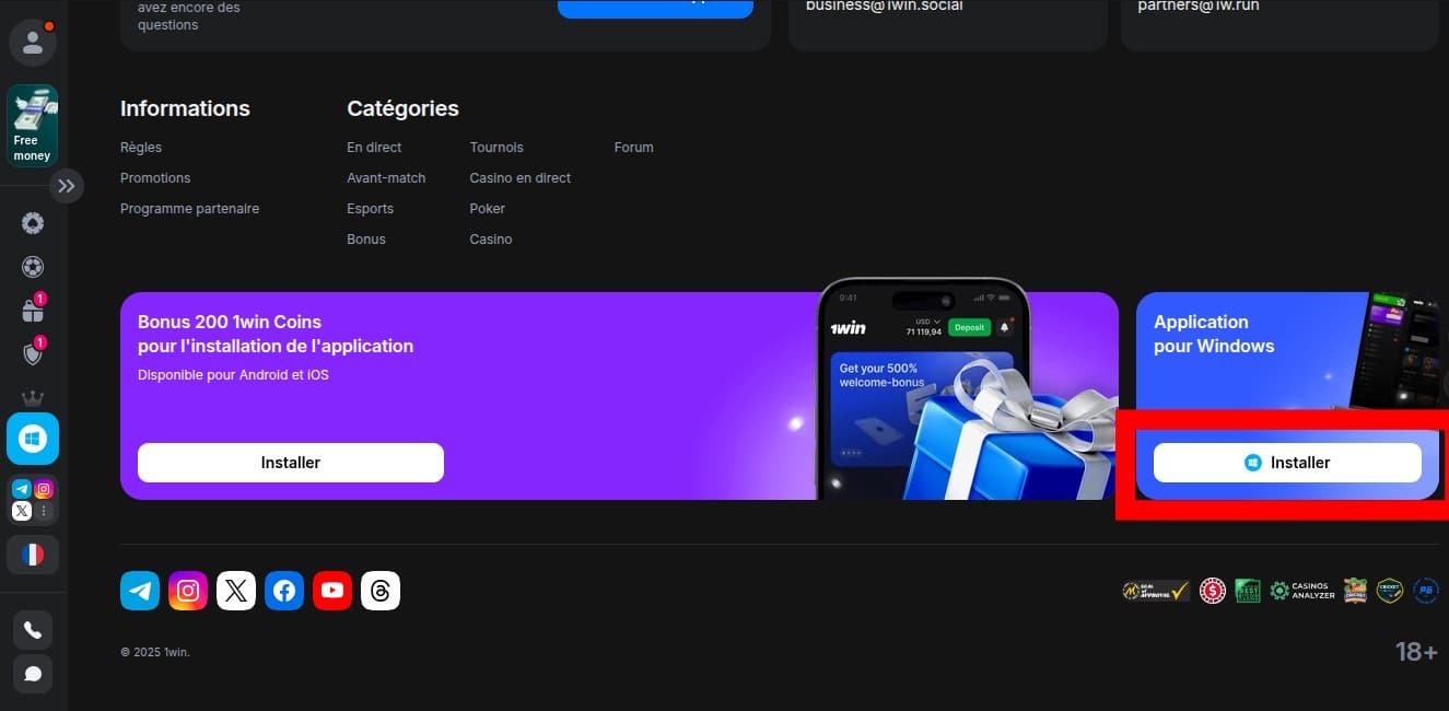 télécharger 1win sur pc